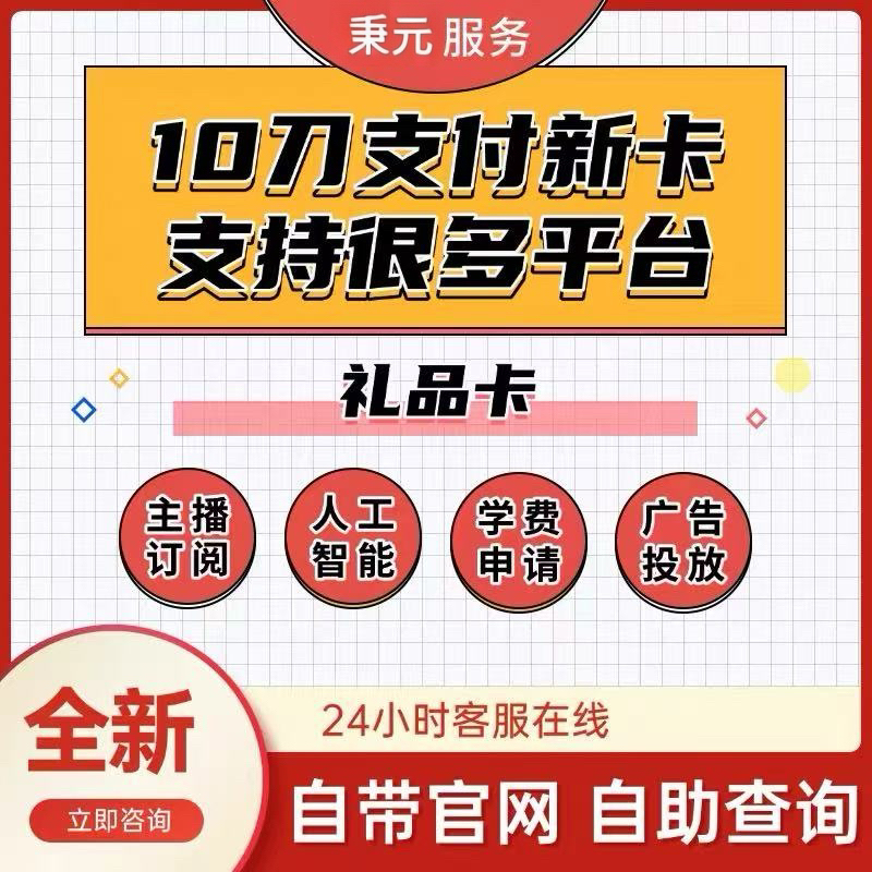 美国虚拟支付卡亚马逊谷歌10刀香港日本欧洲信用卡绑定订阅消费卡
