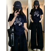 短袖 t恤女2026春季 新款 正肩大码 胖mm遮肉显瘦洋气圆领半袖 上衣潮