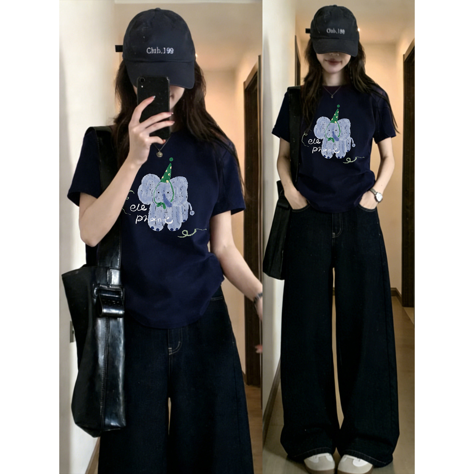 藏蓝色正肩大码短袖t恤女早春新款胖mm韩版设计感洋气圆领遮肉上,女装/女士精品,T恤,淘宝优惠券,粉丝福利购,淘宝优惠卷