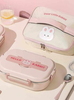 日本JSMC保温上班族饭盒小学生专用食堂饭盒304不锈钢便当盒套装