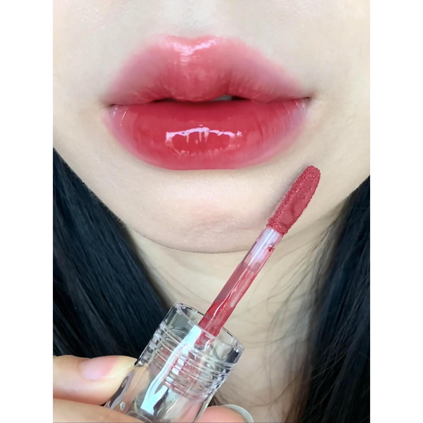 官方正品自带口红雨衣裸色唇漆镜面水光唇釉玻璃唇口红不易沾杯女