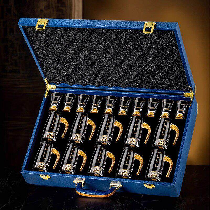 德国高档水晶玻璃白酒杯套装轻奢二两分酒器一口小酒杯子酒具礼盒