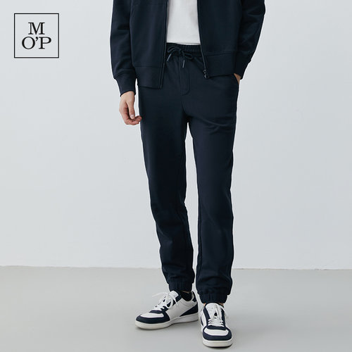 Marc O'Polo/MOP春夏新款休闲纯棉黑色宽松弹力束脚针织休闲裤男