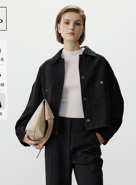 Marc O'Polo/MOP【商场同款】春季新款羊绒混纺短箱型夹克外套女