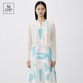 女士 MOP Marc 时尚 Polo 新款 针织开衫 春季 纯棉无扣设计镂空长袖