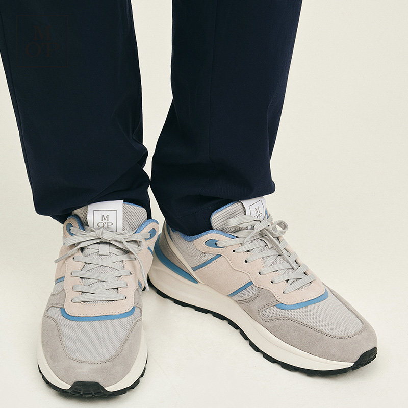 Marc O'Polo/MOP复古风低帮系带运动男鞋透气运动休闲鞋厚底圆头