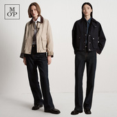 复古撞色翻领贴袋装 Marc 饰风衣夹克女士 MOP2025秋季 新款 Polo