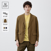 MOP Marc 气质亚麻薄款 Polo 新款 男士 夏季 翻领宽松透气休闲西装