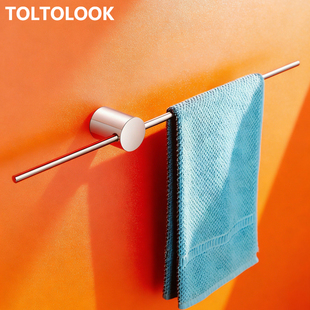 TOLTOLOOK304不锈钢免打孔浴室毛巾架极简毛巾杆卫生间单杆浴巾架