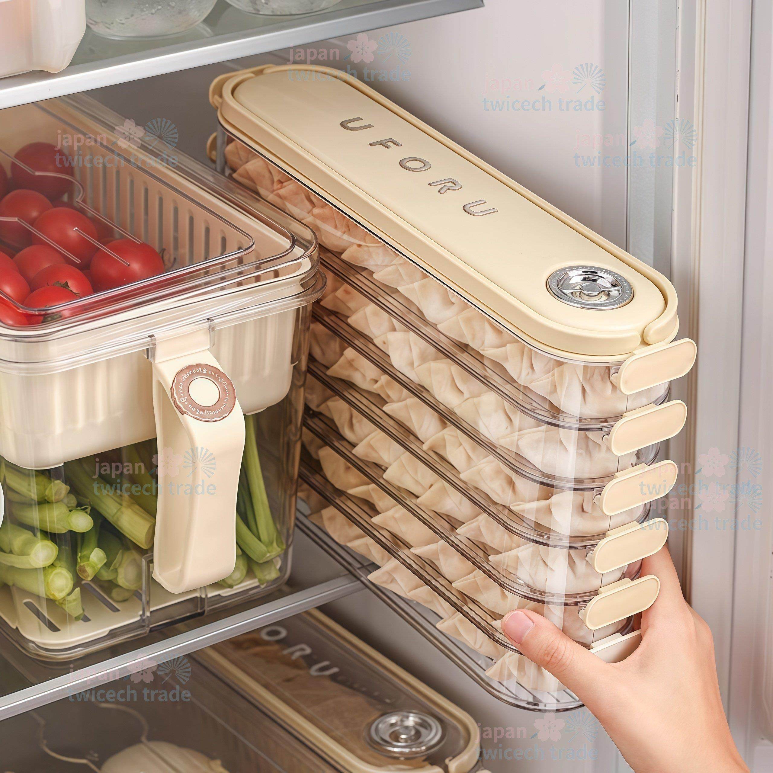 日本饺子盒家用食品级冷冻专用窄缝密封保鲜盒馄饨速冻冰箱收纳盒,收纳整理,食物收纳盒,淘宝优惠券,粉丝福利购,淘宝优惠卷