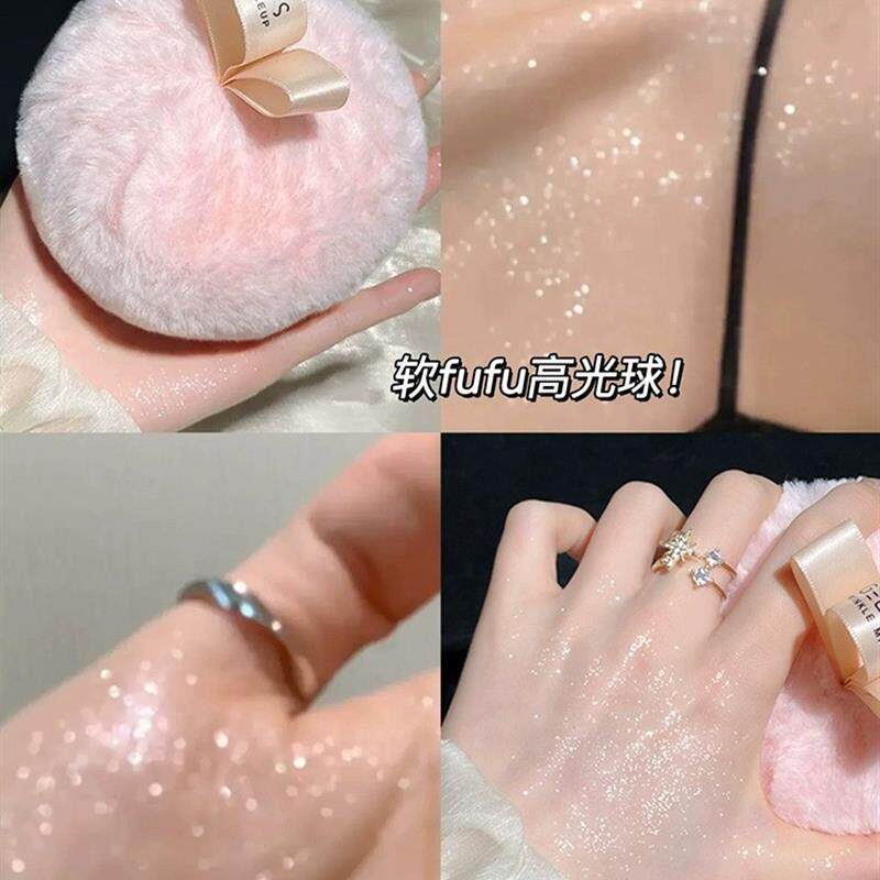 绝美爆闪!gellas水蜜桃身体高光闪粉球新娘婚礼立体定妆散粉锁骨
