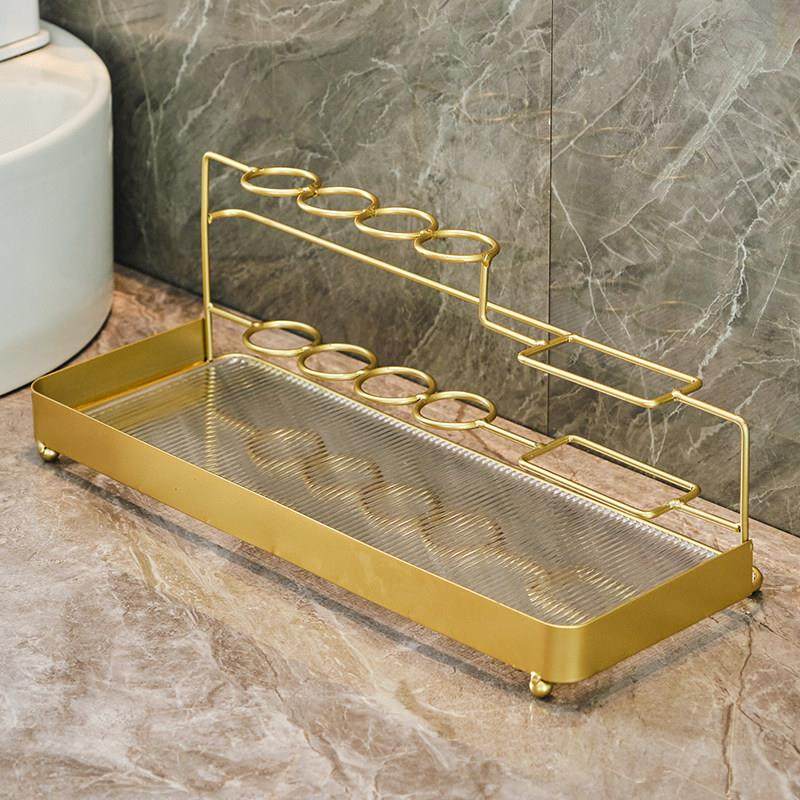 卫生间电动牙刷置物架亚克力免打孔漱口杯刷牙杯牙具浴室台面收纳