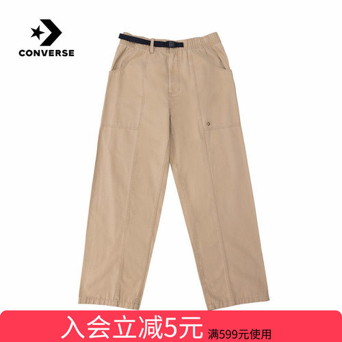 Converse匡威男女裤子2026春新款刺绣小标直筒梭织长裤MCJ424-X63