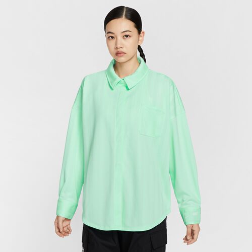 NIKE耐克秋季外套新款女子休闲时尚翻领长袖T恤衬衫 HV1957-353