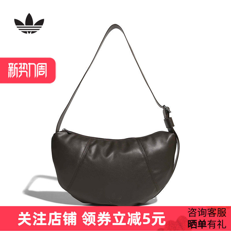 阿迪达斯三叶草休闲仿皮运动单肩挎包2026春中性时尚斜挎包KQ5