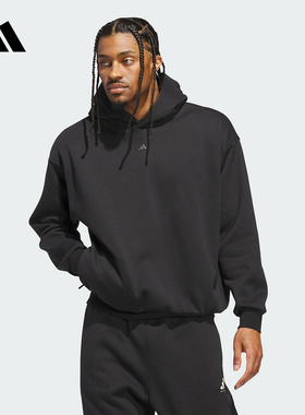 adidas阿迪达斯冬新款情侣款篮球抓绒运动连帽卫衣套头衫 JX5597