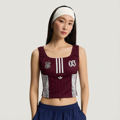 阿迪达斯女26夏季复古纯欲辣妹显瘦吊带性感蕾丝运动背心KU4751