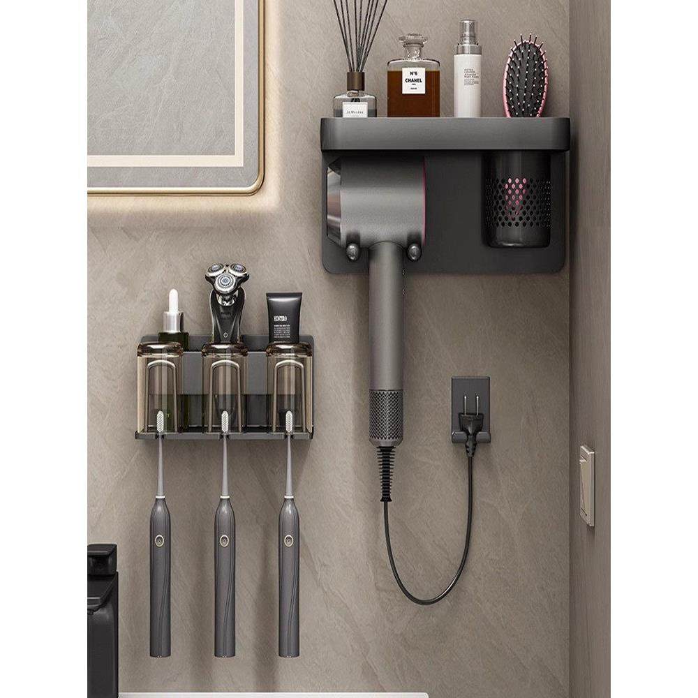 德国牙刷架无冲孔枪灰色浴室漱口杯刷牙杯存储壁挂式牙刷架,家庭/个人清洁工具,吹风机置物架,淘宝优惠券,粉丝福利购,淘宝优惠卷