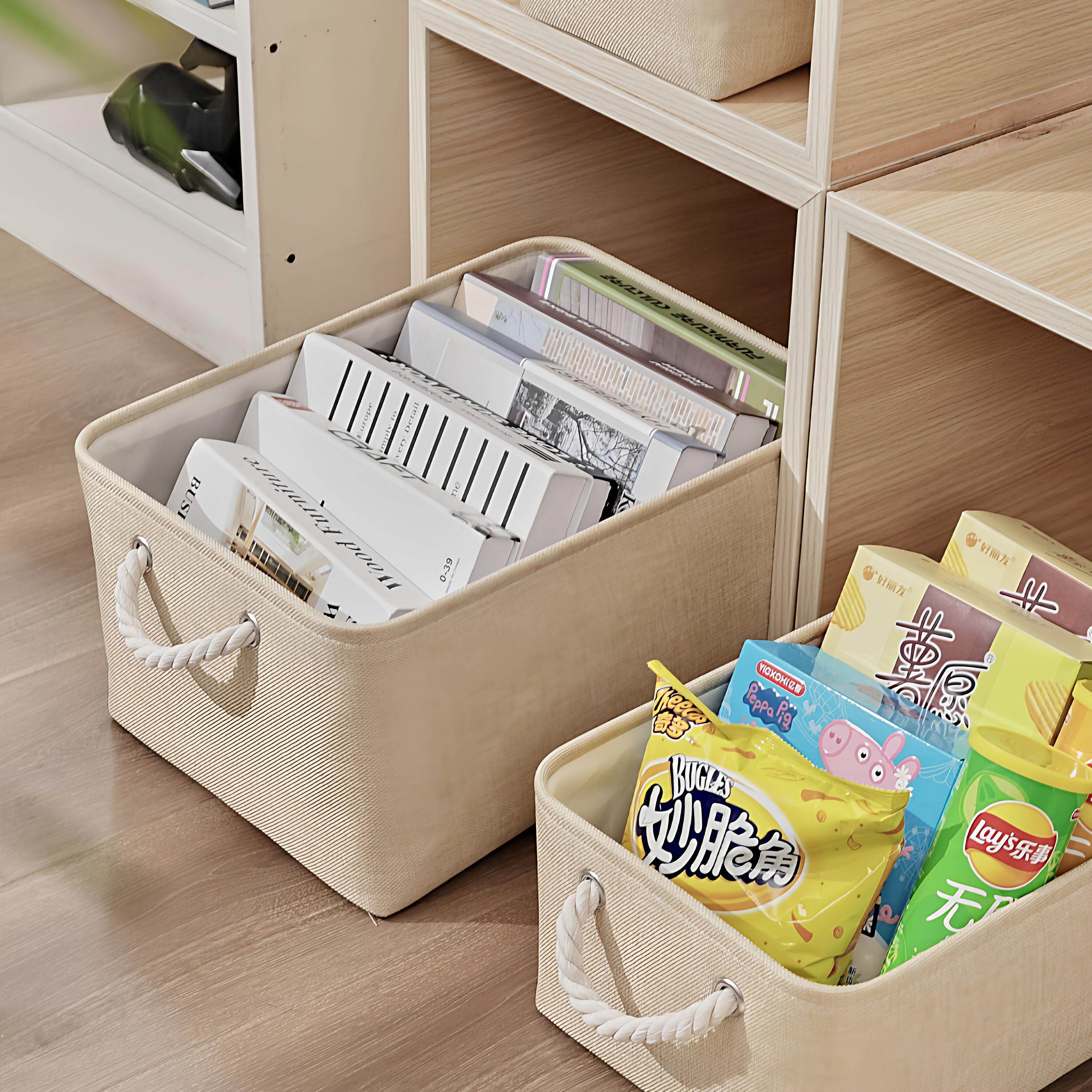 日本棉麻折叠手提收纳篮束口收纳箱袋布艺装衣服衣柜衣物收纳筐