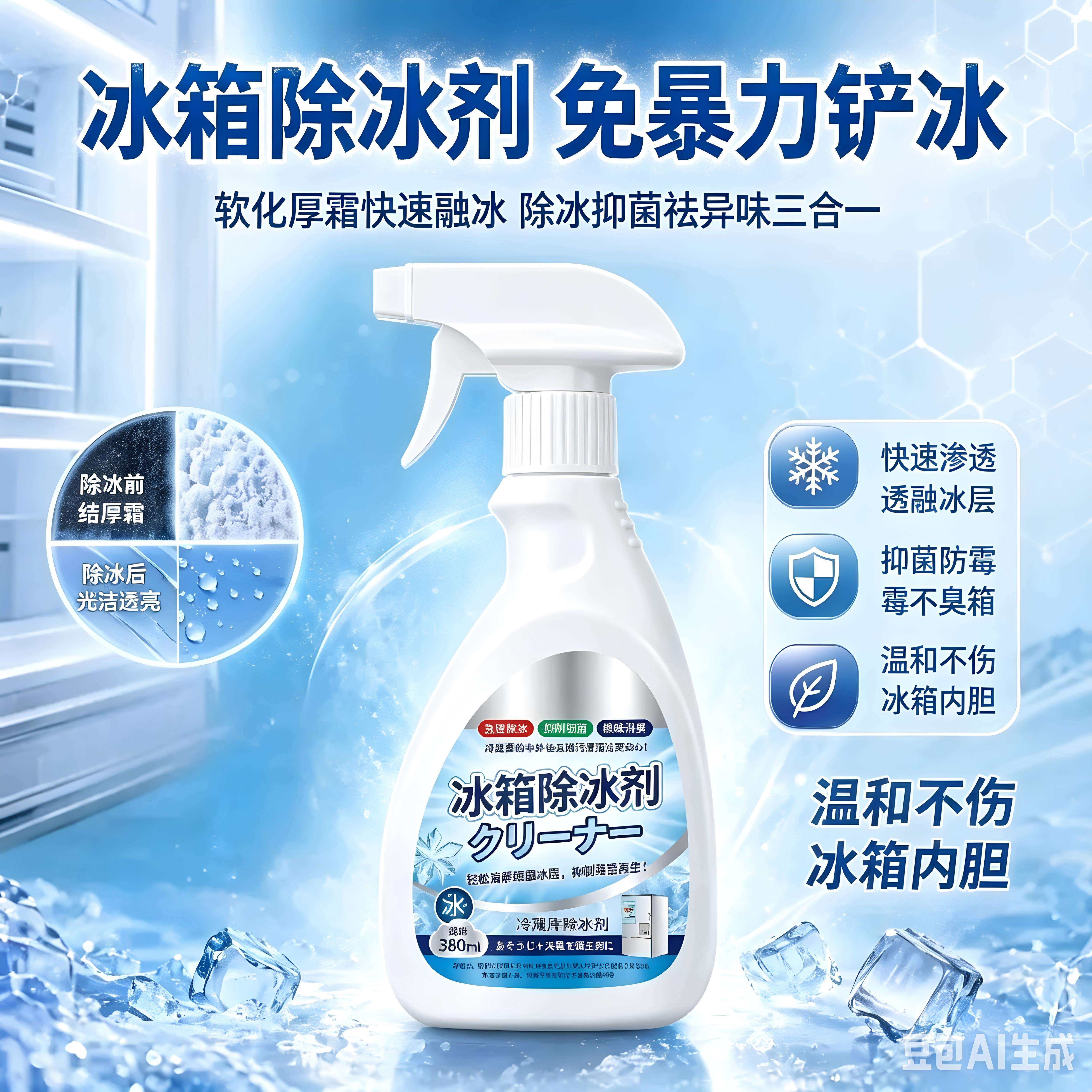 新升级融冰除霜家用冷冻剂防除冰清洁冰箱冰柜融雪结冰化冰xy4