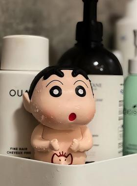 蜡笔小新洗澡搭子浴室摆件桌面家居饰品装饰品创意解压手办工艺品