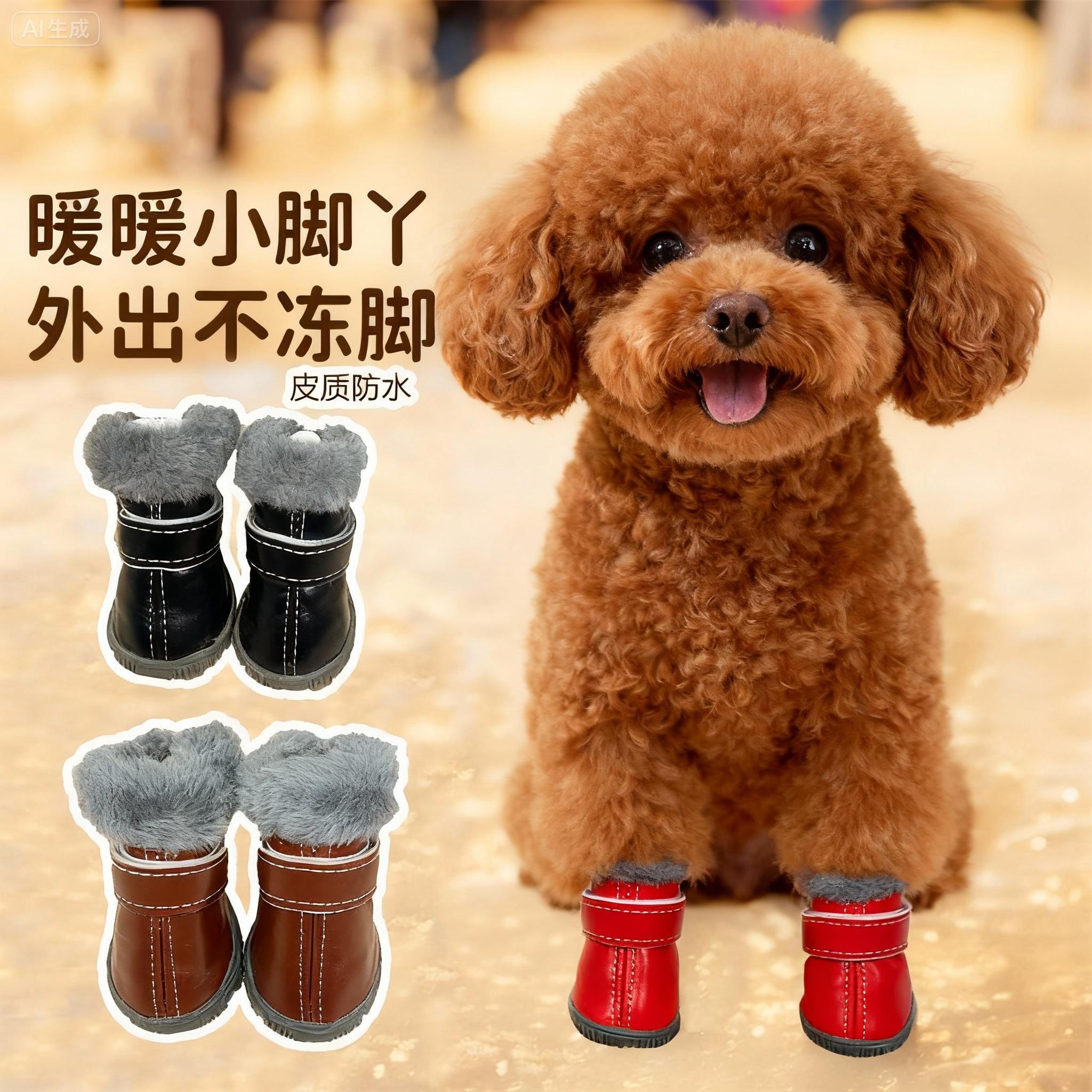 泰迪专用鞋子软底不掉雪地靴小狗狗外出防水冬季冬天保暖防脏脚套