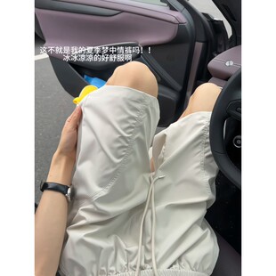 美式斜切休闲短裤男女夏季潮牌拼接宽松薄款速干篮球运动四分裤子