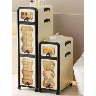 德国卫生间抽屉式窄缝收纳柜浴室厕所夹缝置物架家用储物柜带轮子