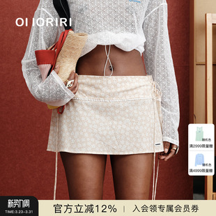 盐缩纯棉印花半裙低腰修身 OIIORIRI A字裙短裙女2026春夏 新品