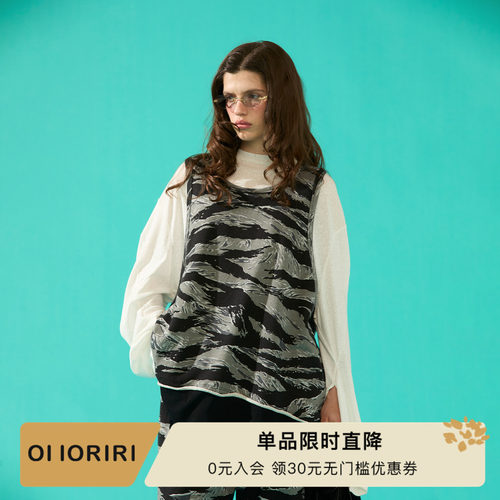 OIIORIRI迷彩拼接背心裙