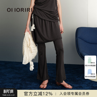 纯色自然腰休闲长裤 垂坠感喇叭裤 OIIORIRI 子女2026春夏 新品