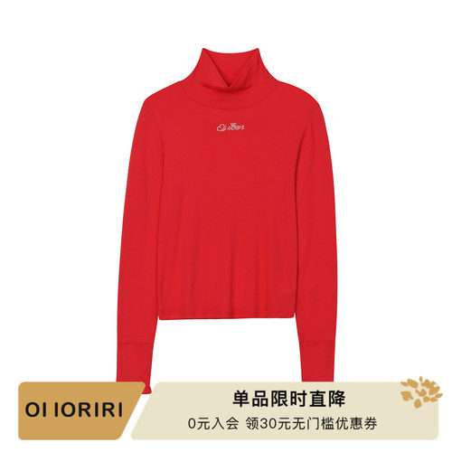 OIIORIRI棉质羊毛立领针织打底衫