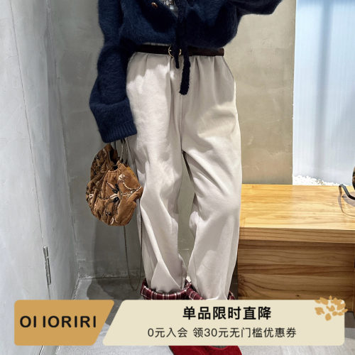 OIIORIRI加绒卷边水洗牛仔裤