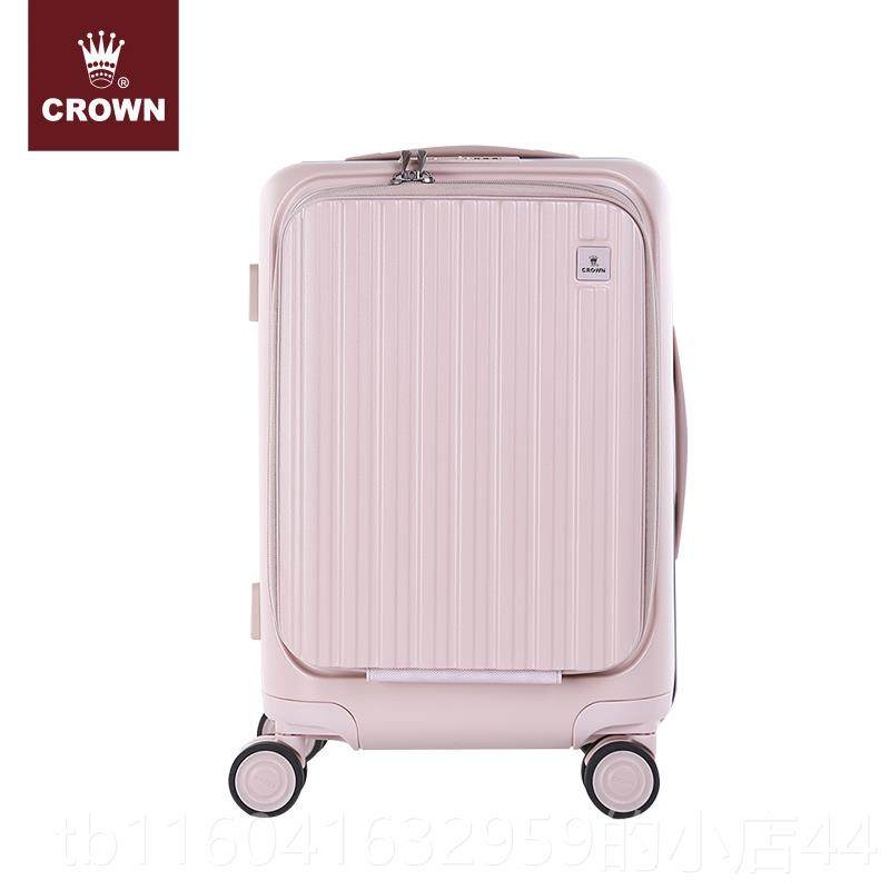 新款CR商OW箱N/皇行冠前开盖铝框行李男女务拉杆箱密码箱旅箱皮箱