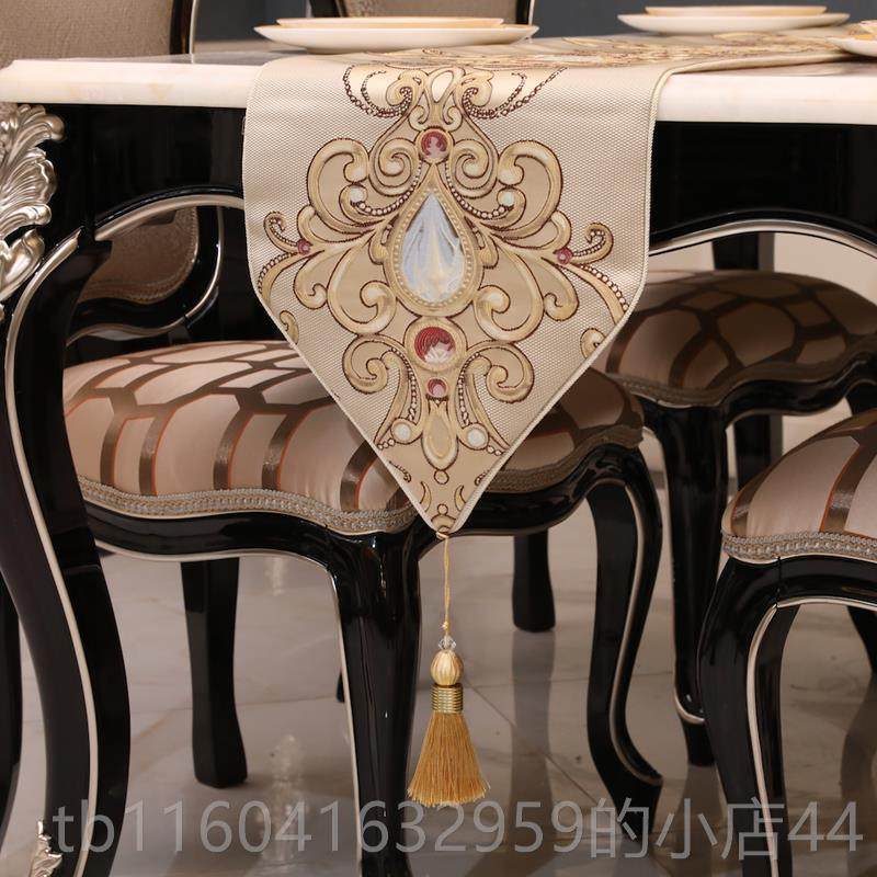 新款电欧式桌旗视餐桌档布北欧高奢华茶几旗台布鞋柜柜圆桌旗美式