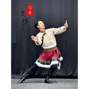 表套演 新款 高档藏舞蹈演出族服成人男少数民族舞艺考服装 练功服装