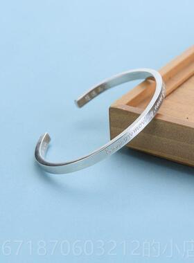 正品定制友刻字9纯银情侣手镯送男女朋生日礼9物闺9蜜学生简约DIY