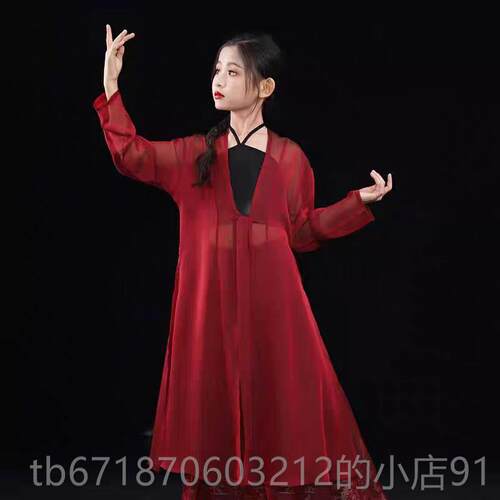 正品大摆裙儿童古服720度双舞层民典族风格黑装红纱内层配古典舞