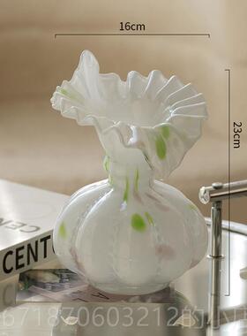 正品周周家中古芬顿花式瓣花瓶厅水养客花插花法浪漫花器鲜摆件装