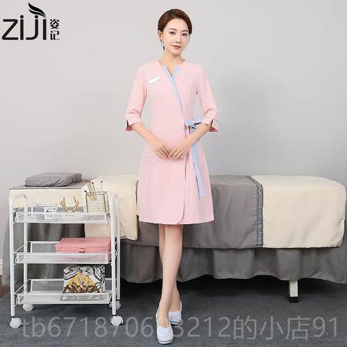 高档美容师工服连衣裙韩美容院工装女时尚美容店工式作服高制端作