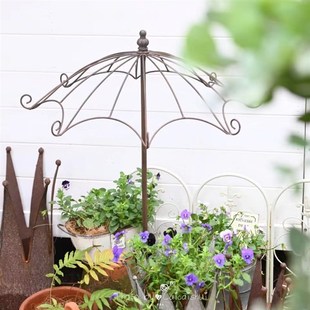 雨伞花插户外花园花插铁艺庭院别墅院子阳台小院装饰造景布置摆件