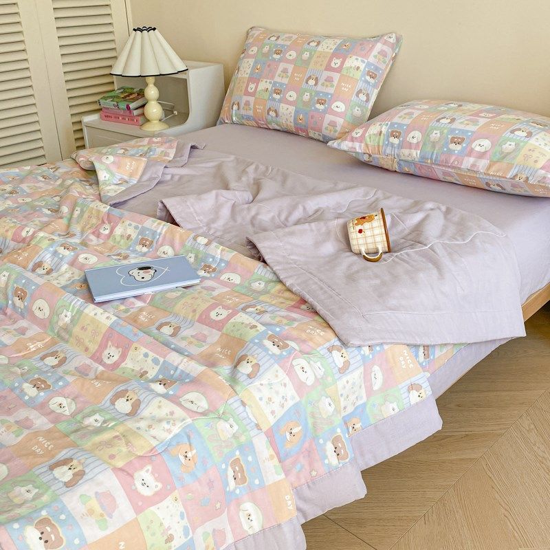 儿童A类新疆棉花纯棉双层纱夏凉被里外全棉空调被夏季被子可机洗,床上用品,棉花被,淘宝优惠券,粉丝福利购,淘宝优惠卷