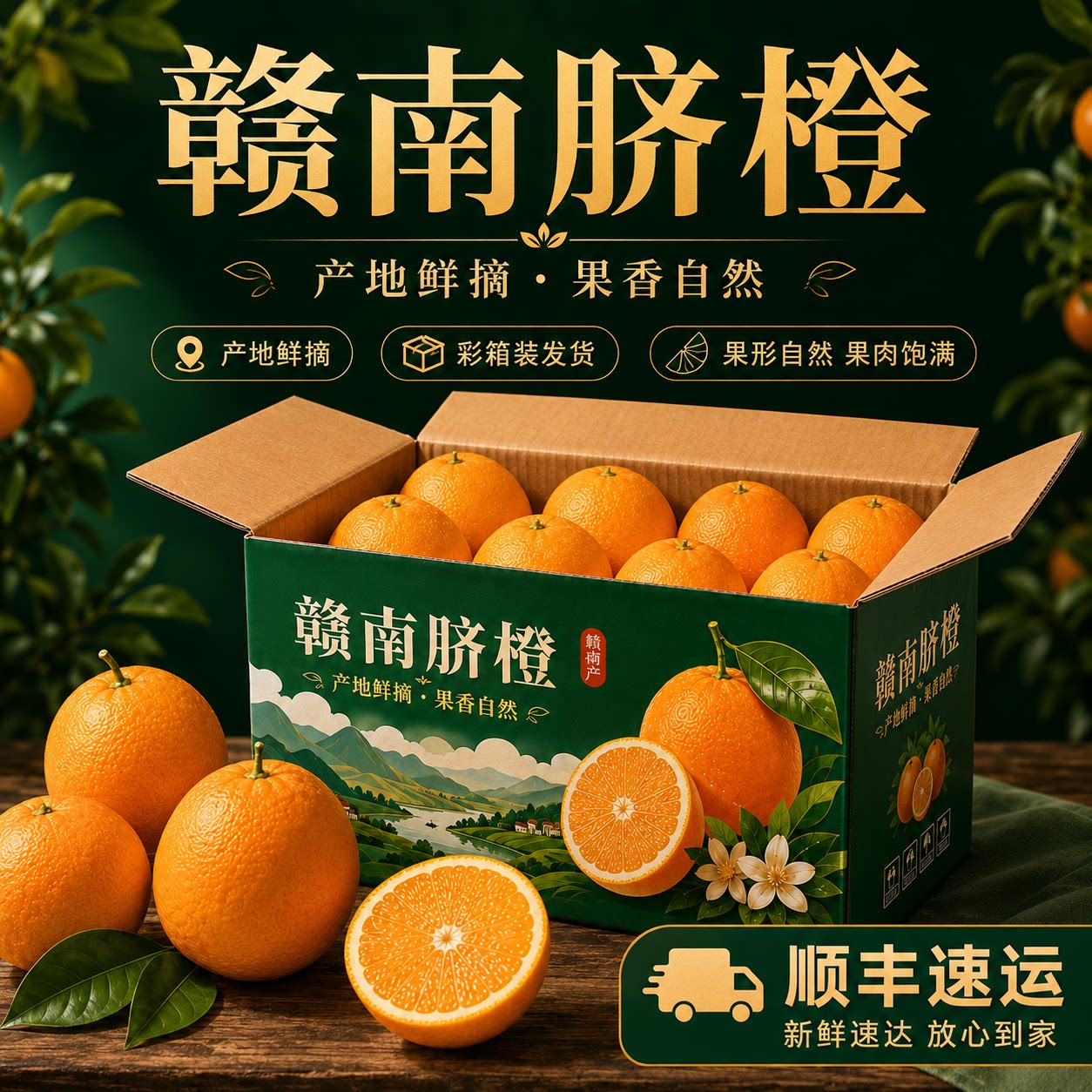 江西赣州赣南脐橙10斤装正宗当季新鲜水果整箱现摘产地直发顺丰