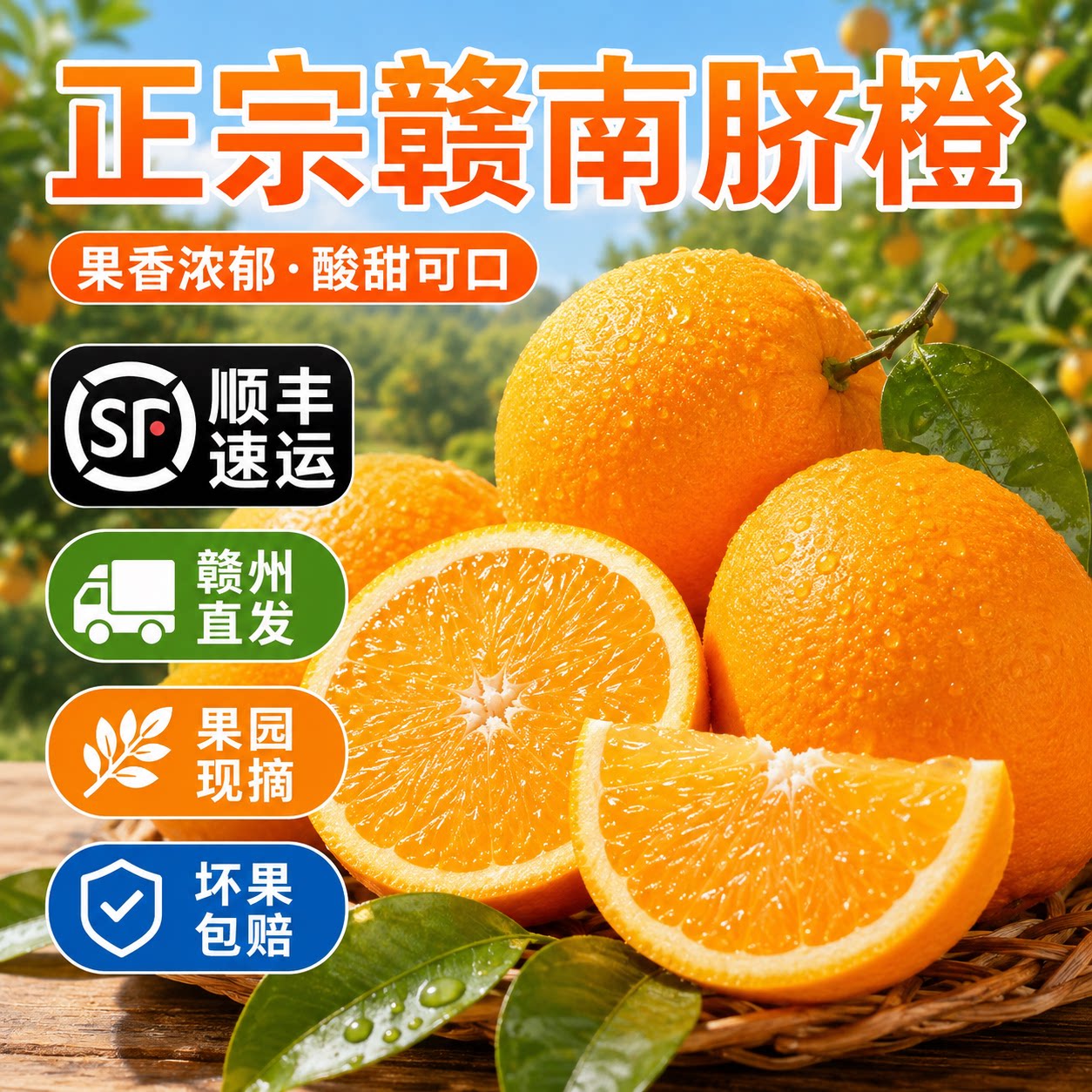 赣南脐橙10斤装正宗江西赣州当季新鲜水果橙子现摘产地直发顺丰