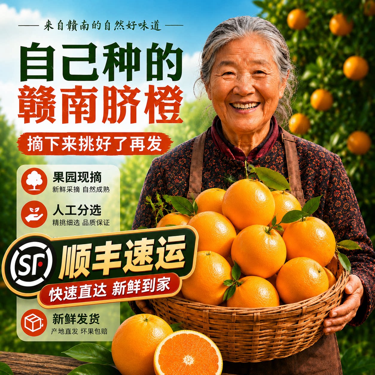 江西赣州赣南脐橙10斤装正宗当季新鲜水果橙子整箱现摘产地直发