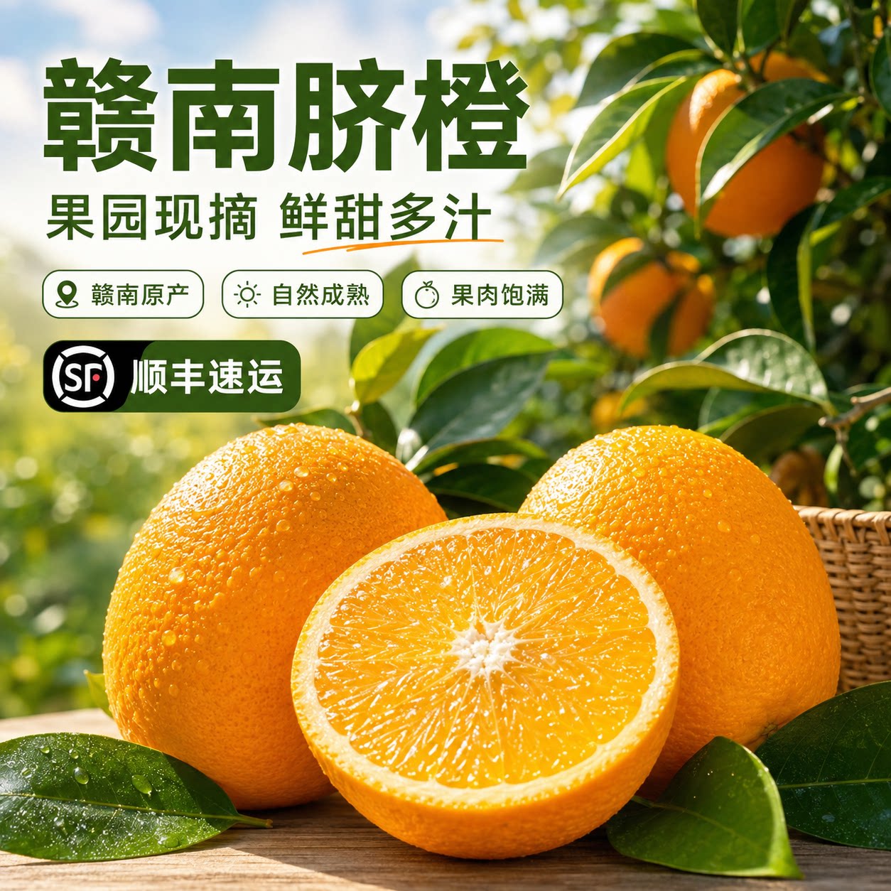 赣南脐橙江西赣州正宗10斤装当季新鲜水果整箱橙子现摘产地直发
