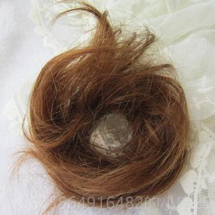 正品荐!真发发花假发半子皮筋花苞头推发圈盘发髻蓬头松自然高颅