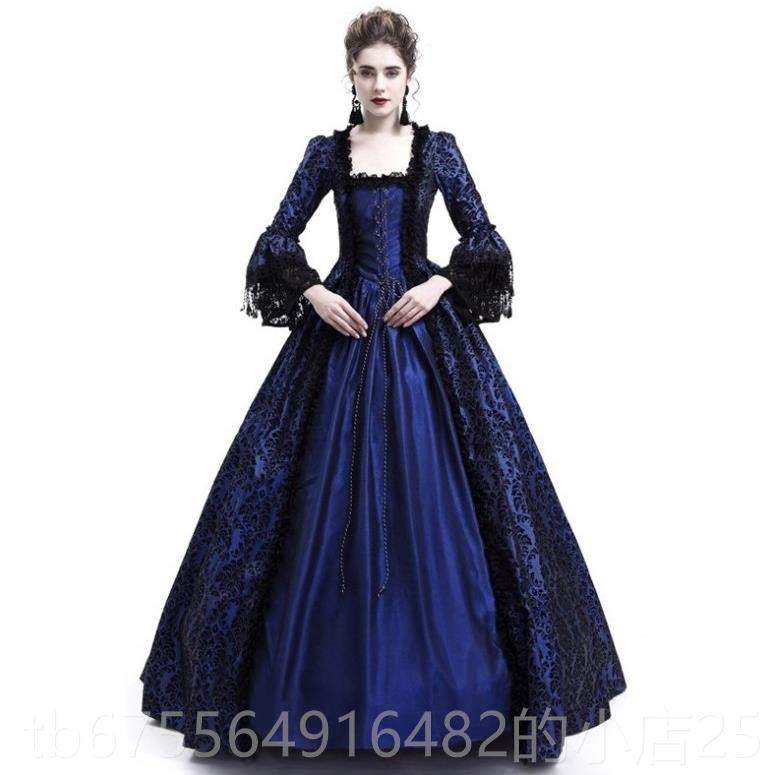 正品欧复古典宫廷中世纪洋装舞台演出复古欧式洲贵族晚礼服服裙女