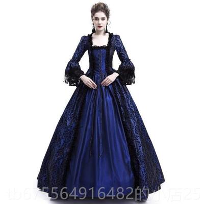 正品欧复古典宫廷中世纪洋装舞台演出复古欧式洲贵族晚礼服服裙女