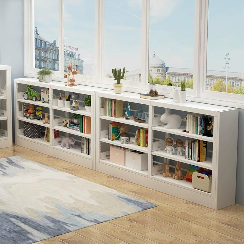 儿童书架阳台落地家用金属玩具收纳架图书馆钢制三层书柜